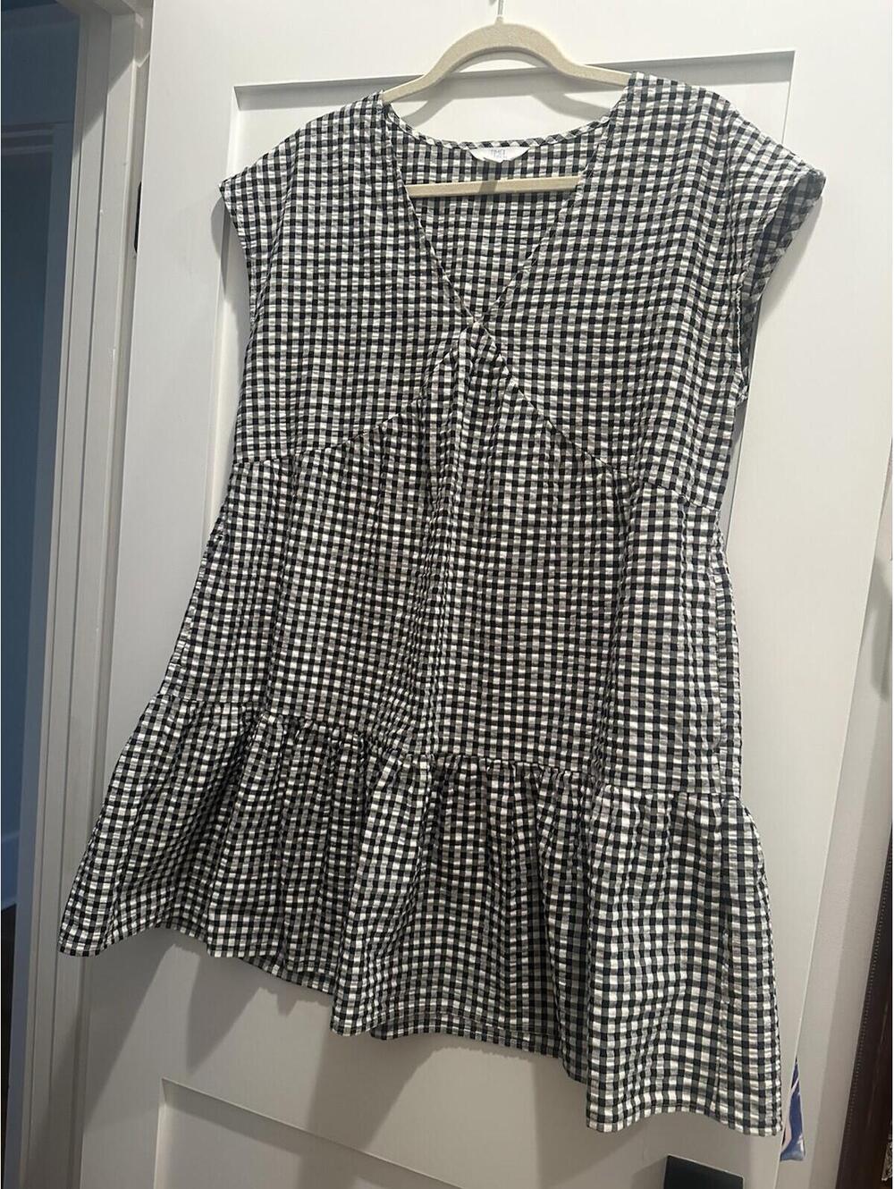 TIME & TRU Gingham Dress Black And White Women’s Size  Medium